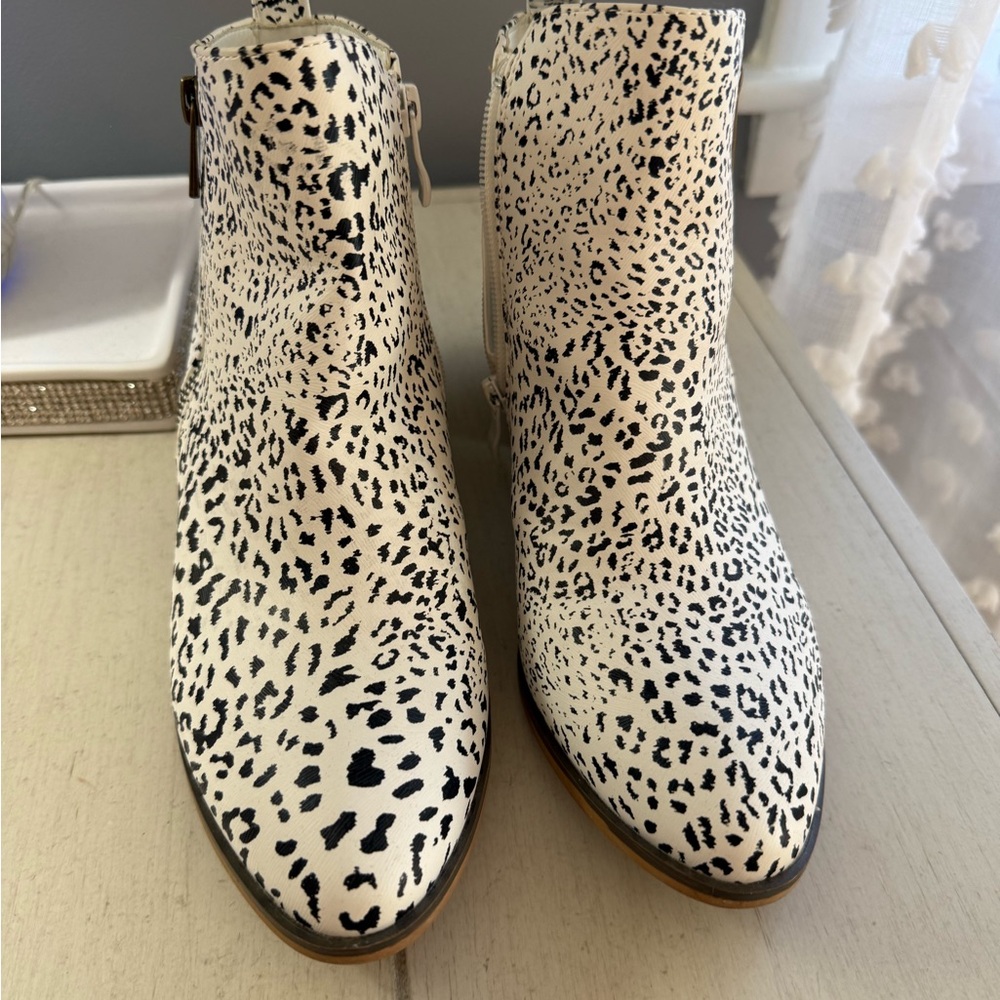 Stylish Black and White Ankle Boots